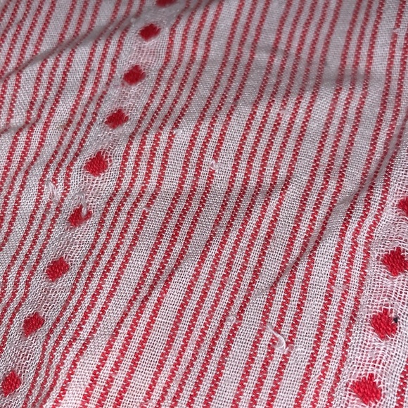 Caffe Marrahesh Red and White Short Sleeve Blouse Size Medium - Picture 13 of 16